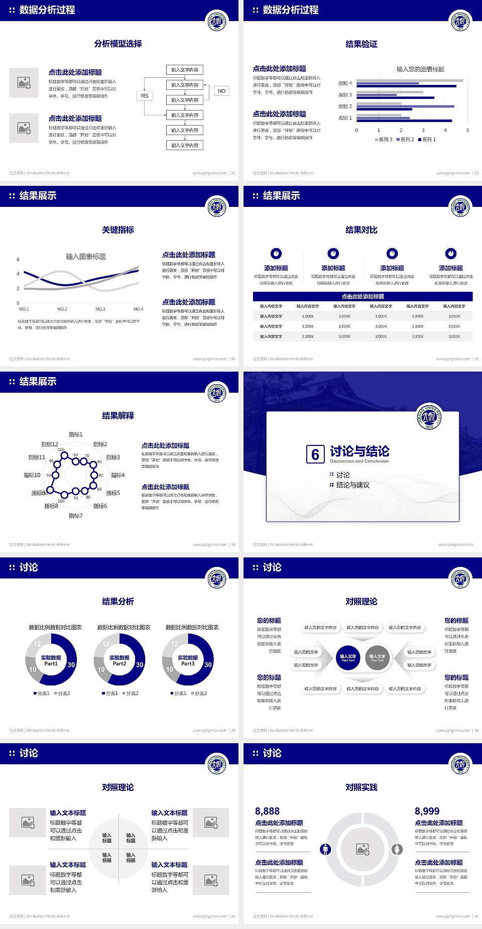 河南大学论文答辩标准PPT模板4:3格式幻灯片预览图5