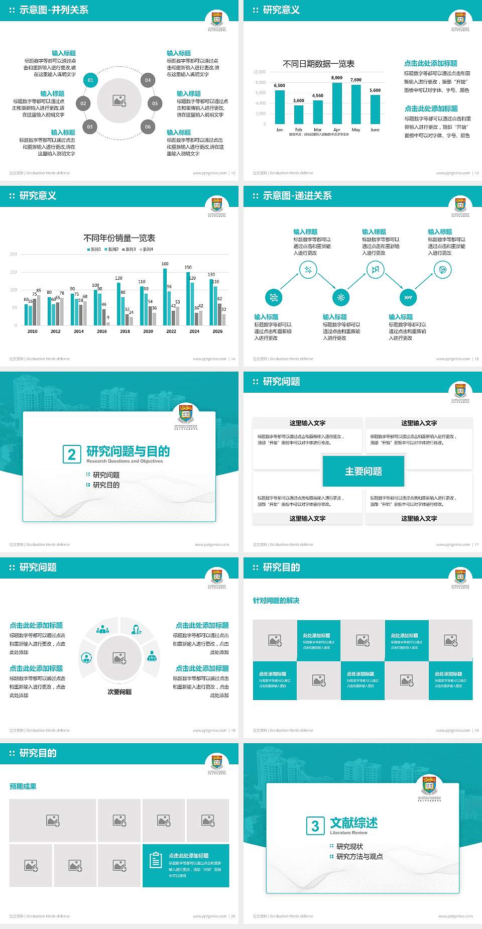 香港大学李嘉诚医学院论文答辩标准PPT模板4:3格式幻灯片预览图3