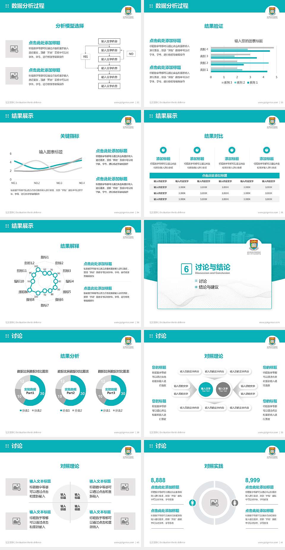 香港大学李嘉诚医学院论文答辩标准PPT模板4:3格式幻灯片预览图5