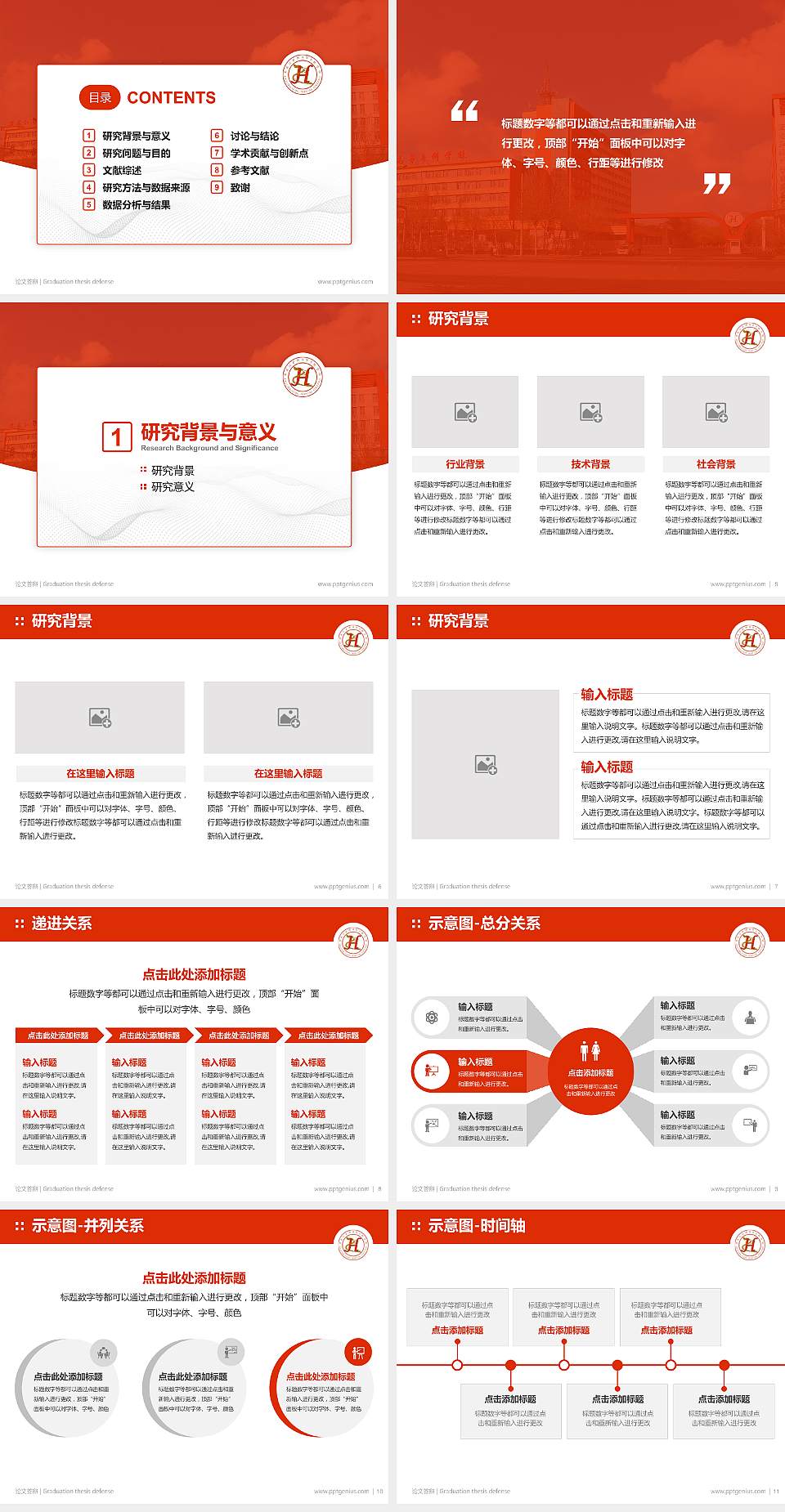 黑龙江护理高等专科学校论文答辩标准PPT模板4:3格式幻灯片预览图2