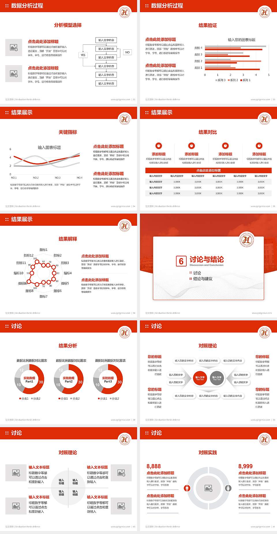 黑龙江护理高等专科学校论文答辩标准PPT模板4:3格式幻灯片预览图5