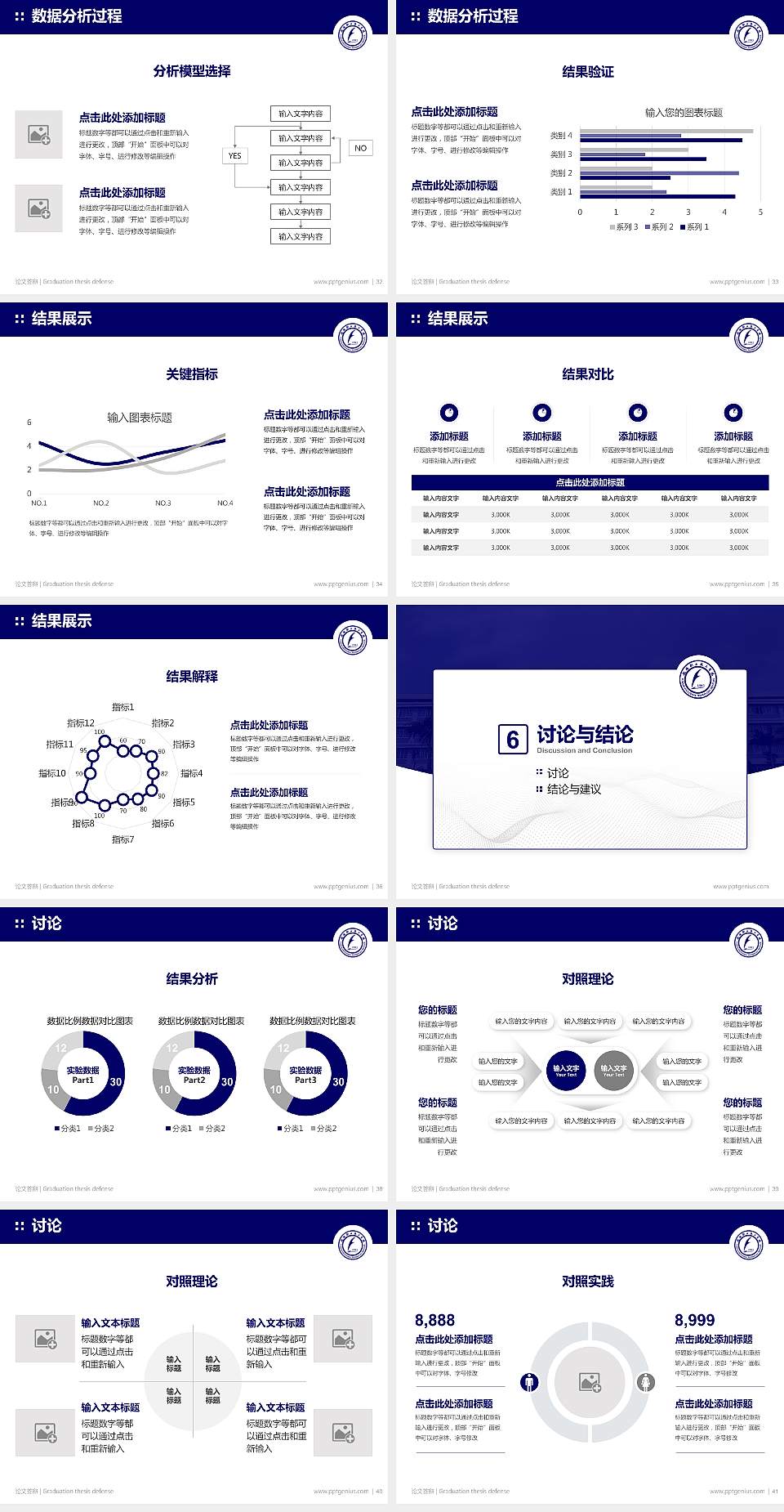 抚顺职业技术学院论文答辩标准PPT模板4:3格式幻灯片预览图5