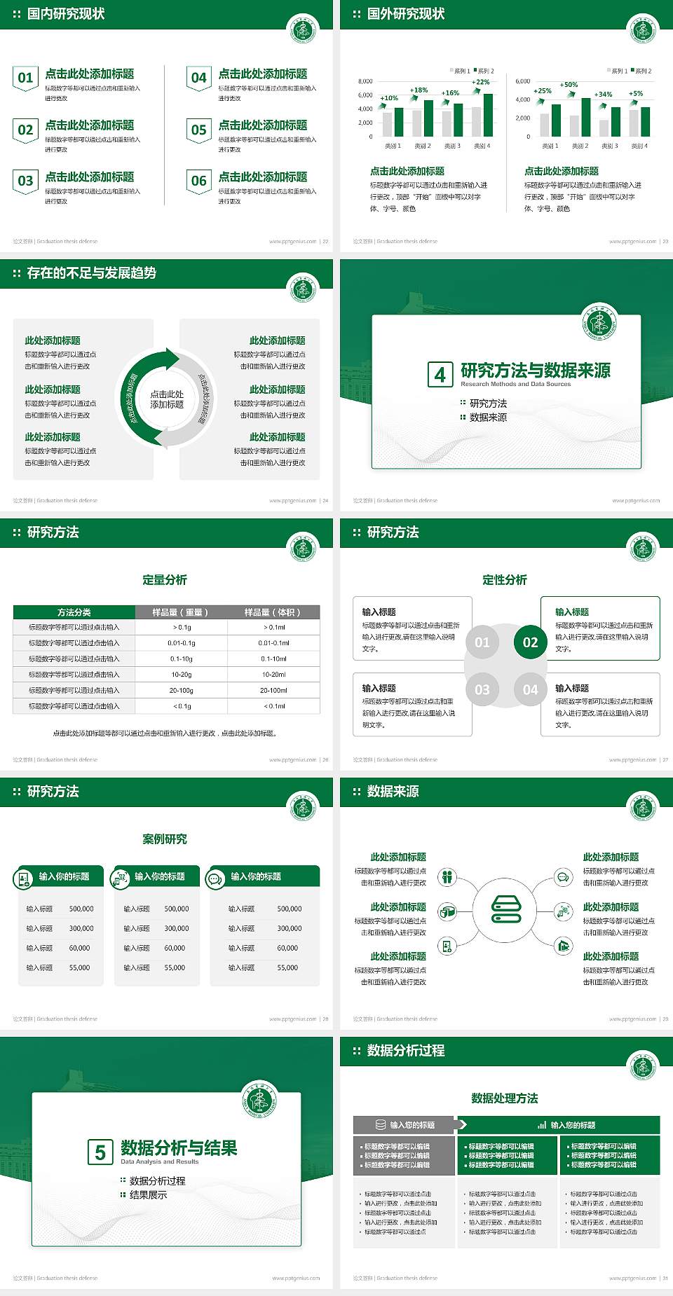 安徽医科大学论文答辩标准PPT模板4:3格式幻灯片预览图4