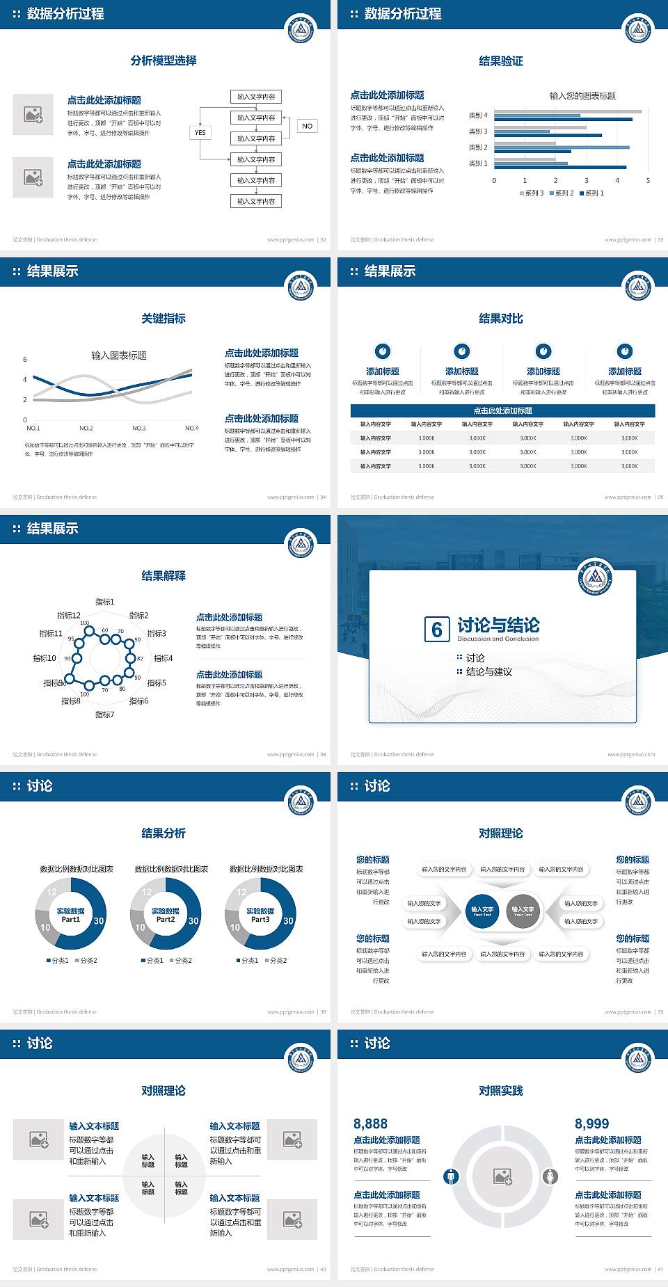 齐齐哈尔医学院论文答辩标准PPT模板4:3格式幻灯片预览图5