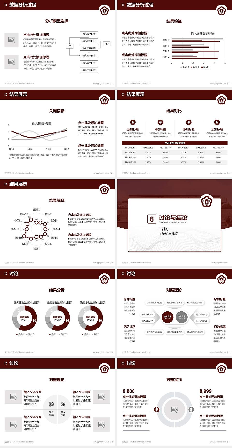 无锡城市职业技术学院论文答辩标准PPT模板4:3格式幻灯片预览图5