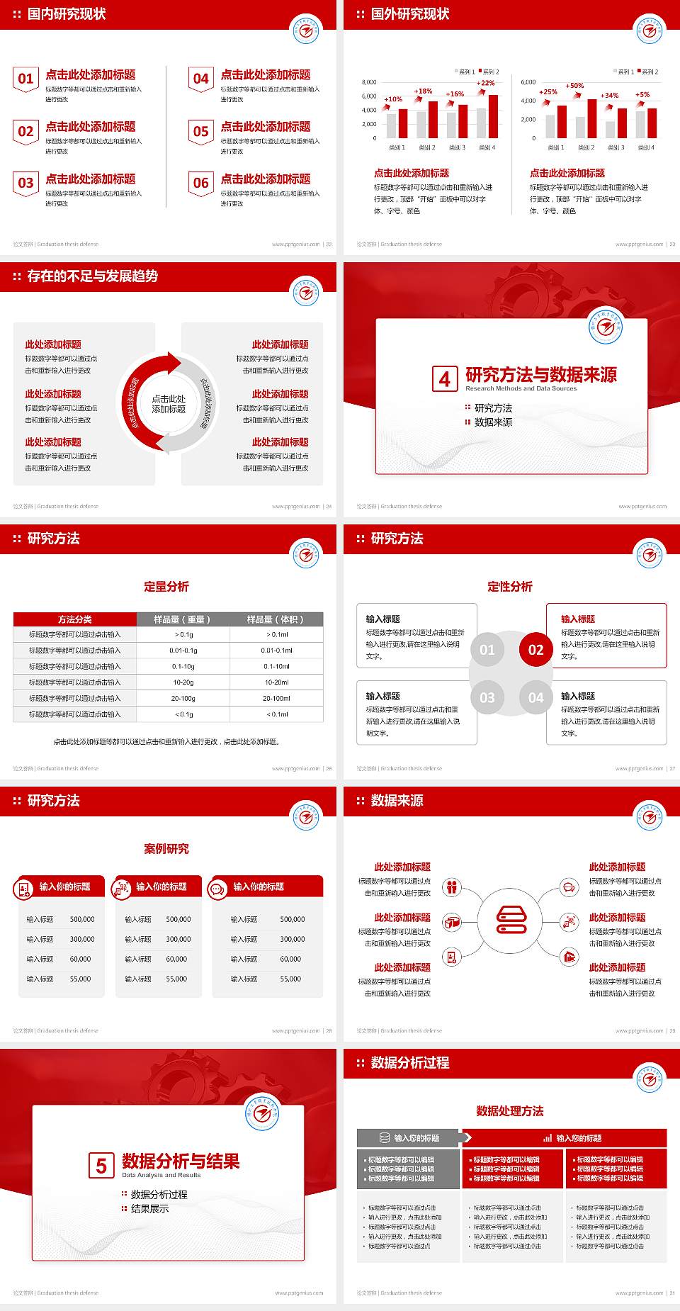 扬州工业职业技术学院论文答辩标准PPT模板4:3格式幻灯片预览图4