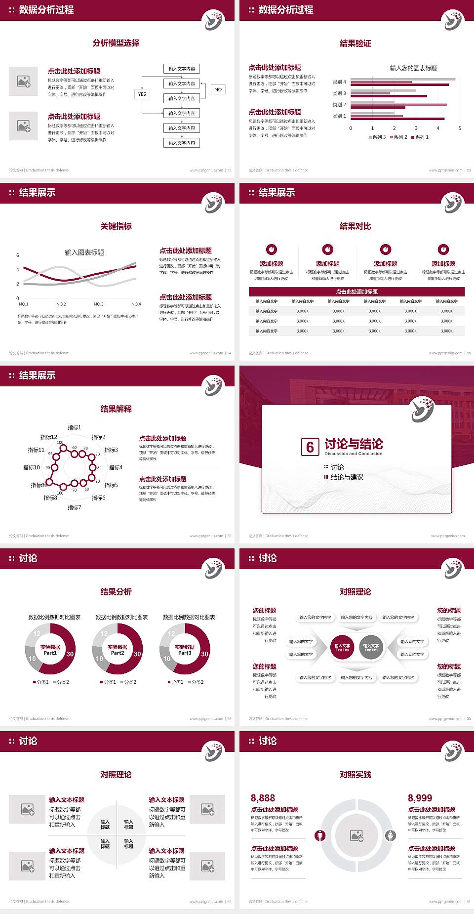 哈尔滨职业技术学院论文答辩标准PPT模板4:3格式幻灯片预览图5