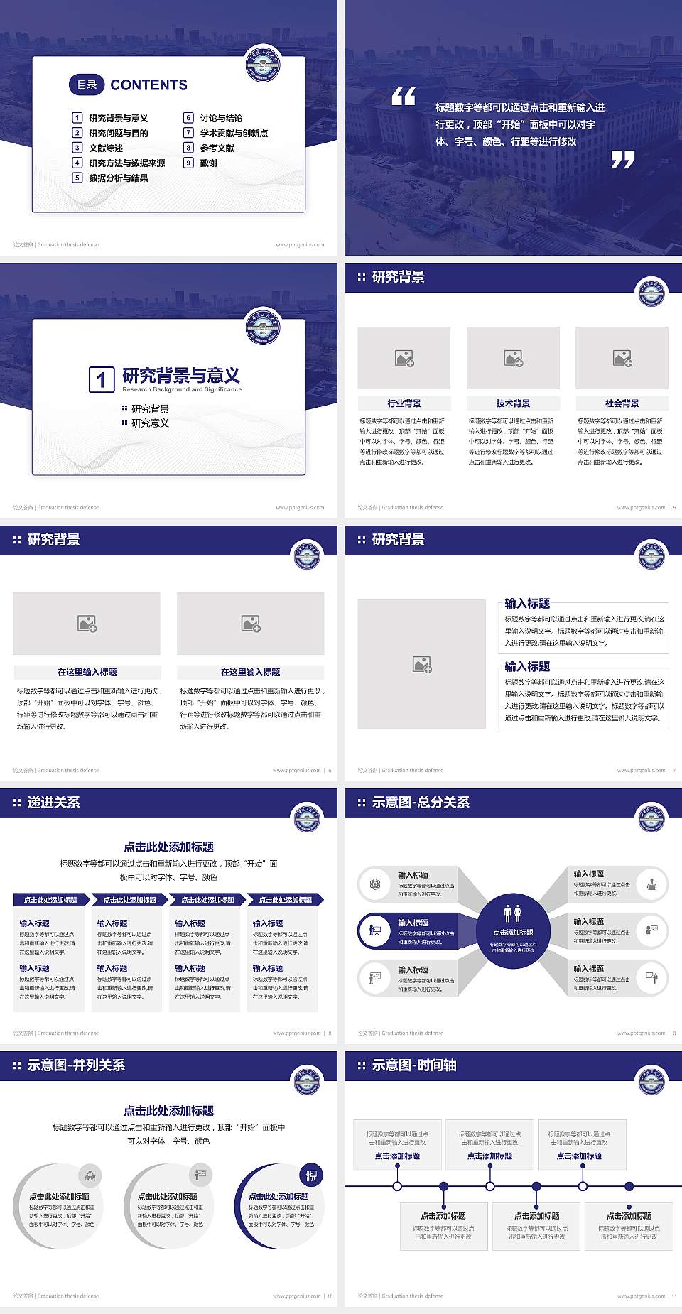 哈尔滨工程大学论文答辩标准PPT模板4:3格式幻灯片预览图2