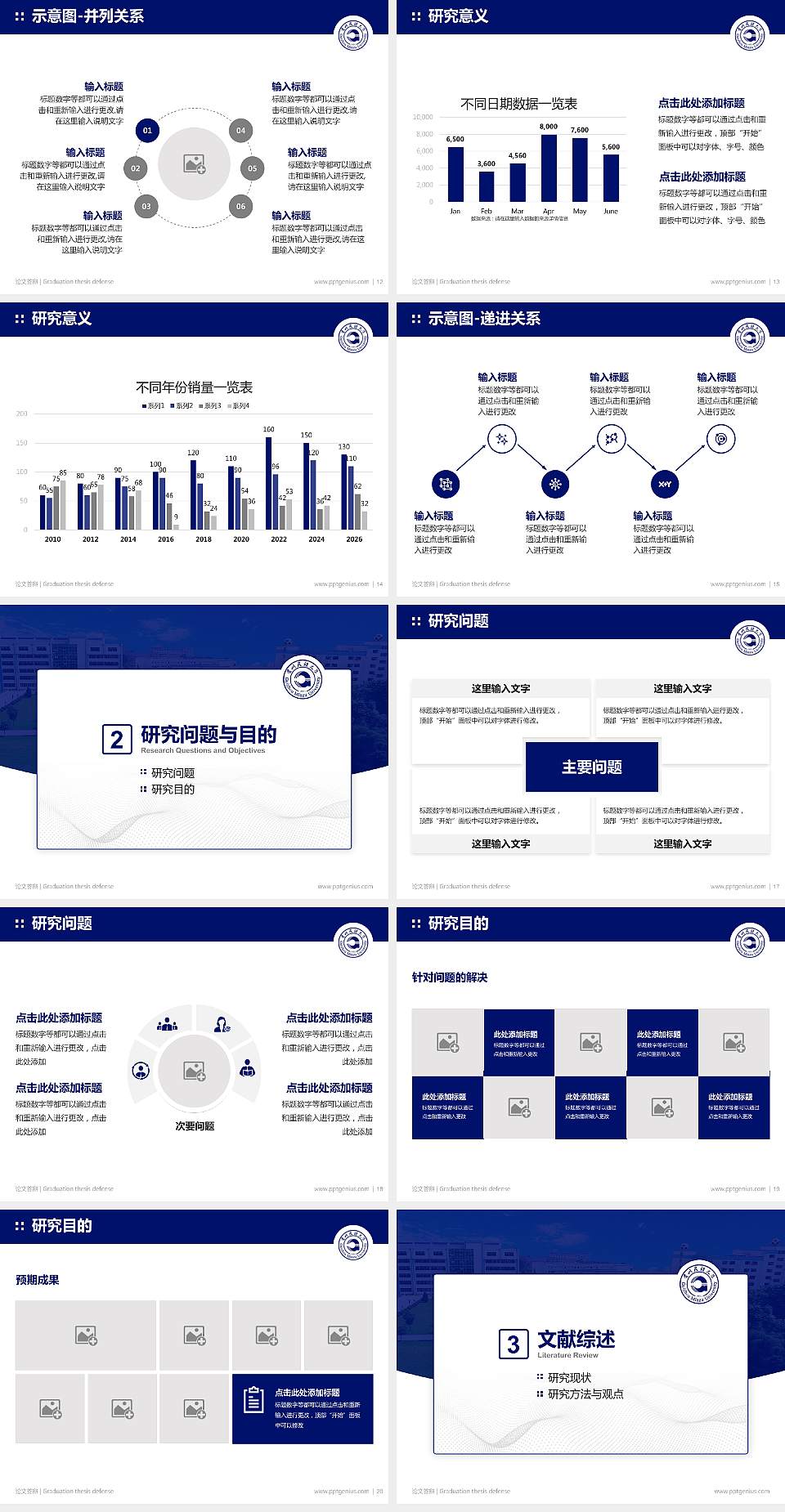 贵州民族大学论文答辩标准PPT模板4:3格式幻灯片预览图3