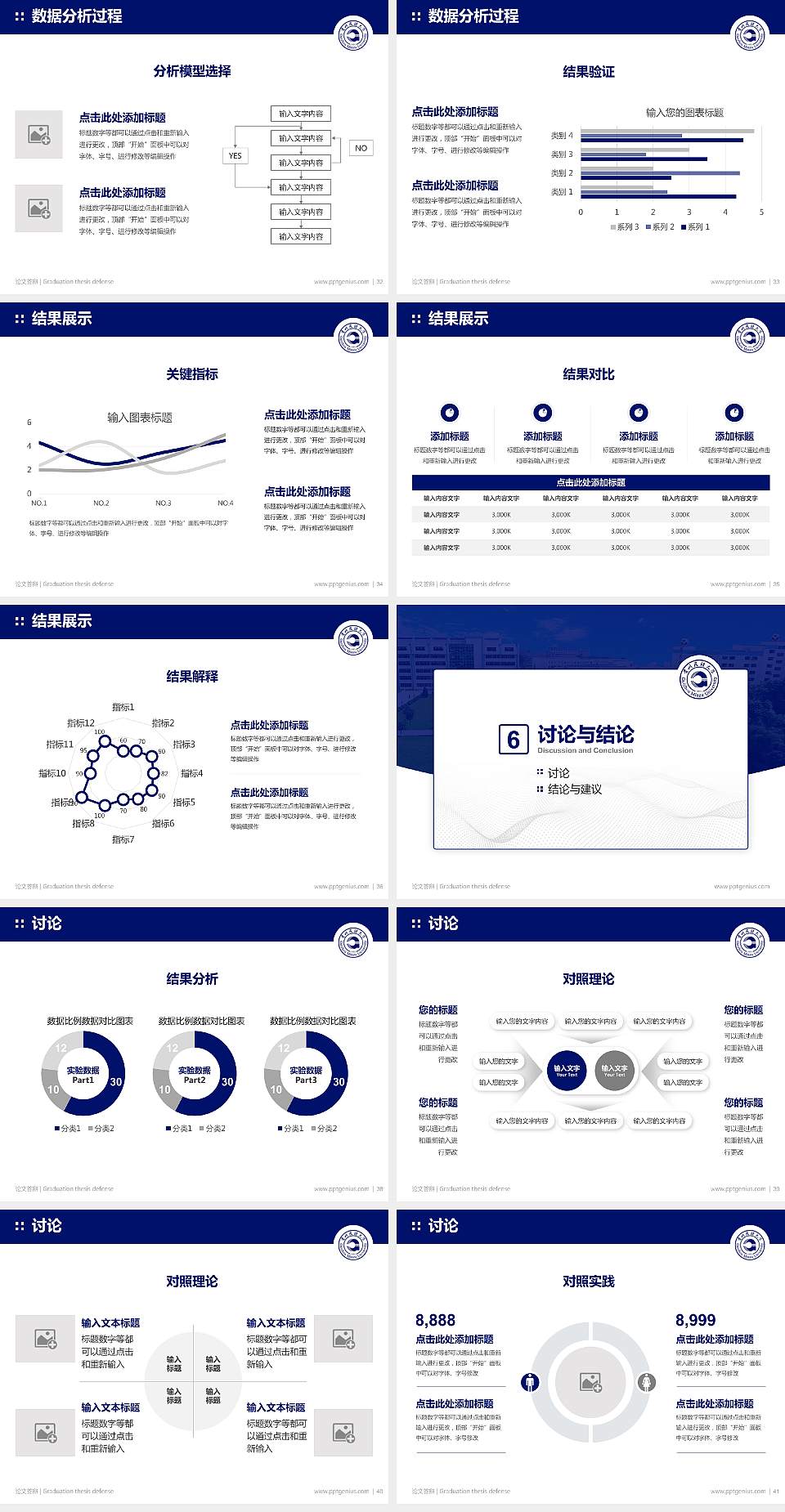 贵州民族大学论文答辩标准PPT模板4:3格式幻灯片预览图5