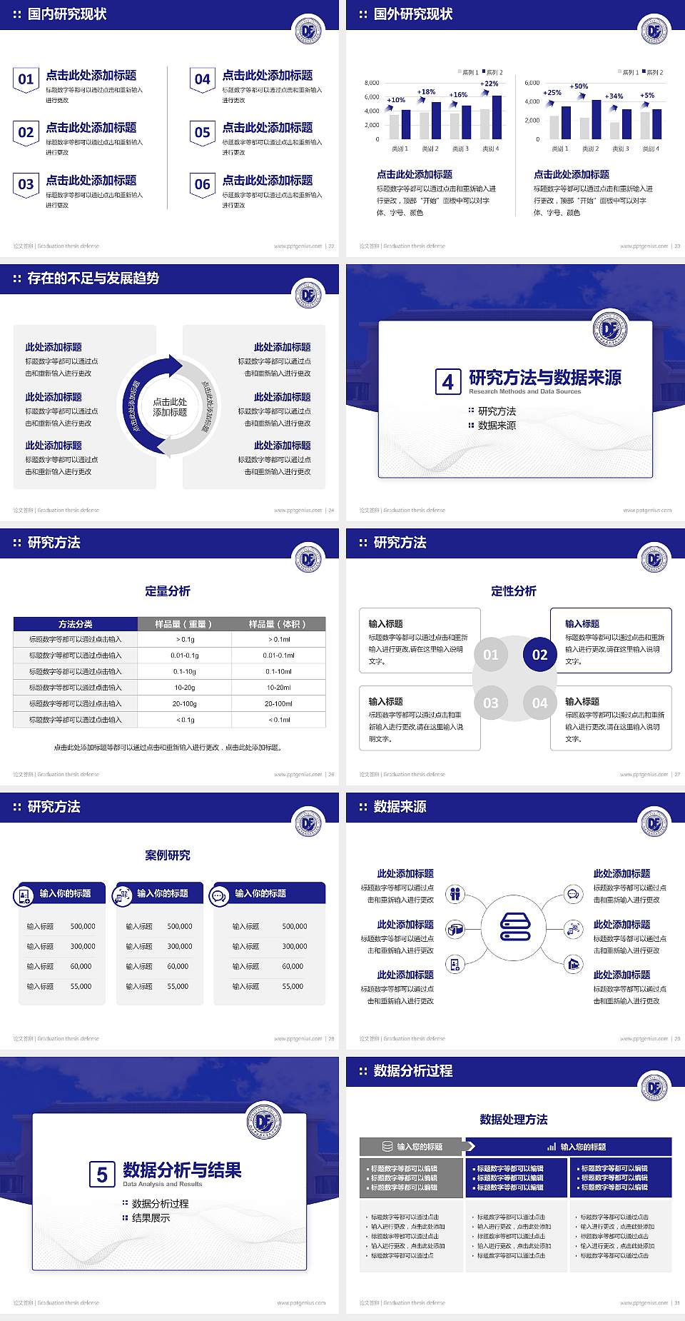 北京中医药大学东方学院论文答辩标准PPT模板4:3格式幻灯片预览图4