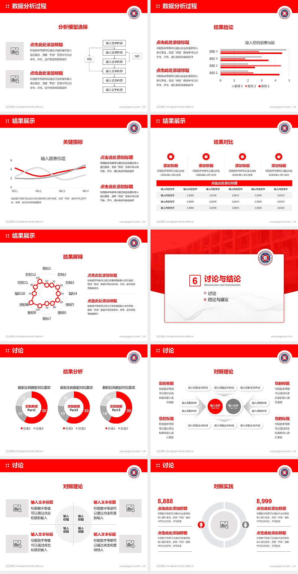 广西培贤国际职业学院论文答辩标准PPT模板4:3格式幻灯片预览图5