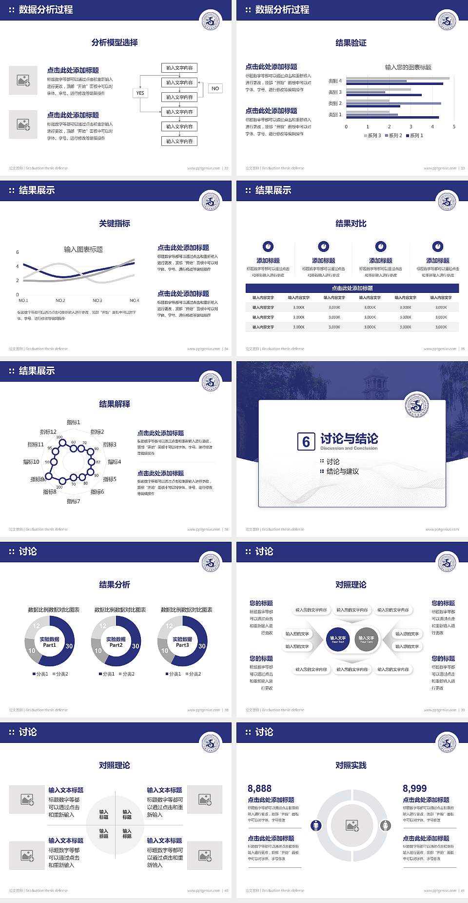 西安外事学院论文答辩标准PPT模板4:3格式幻灯片预览图5