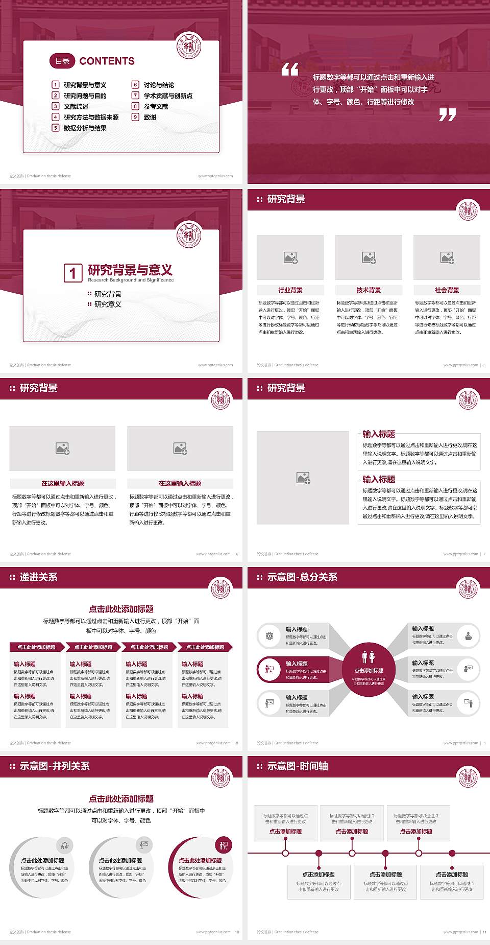 赣东学院论文答辩标准PPT模板4:3格式幻灯片预览图2