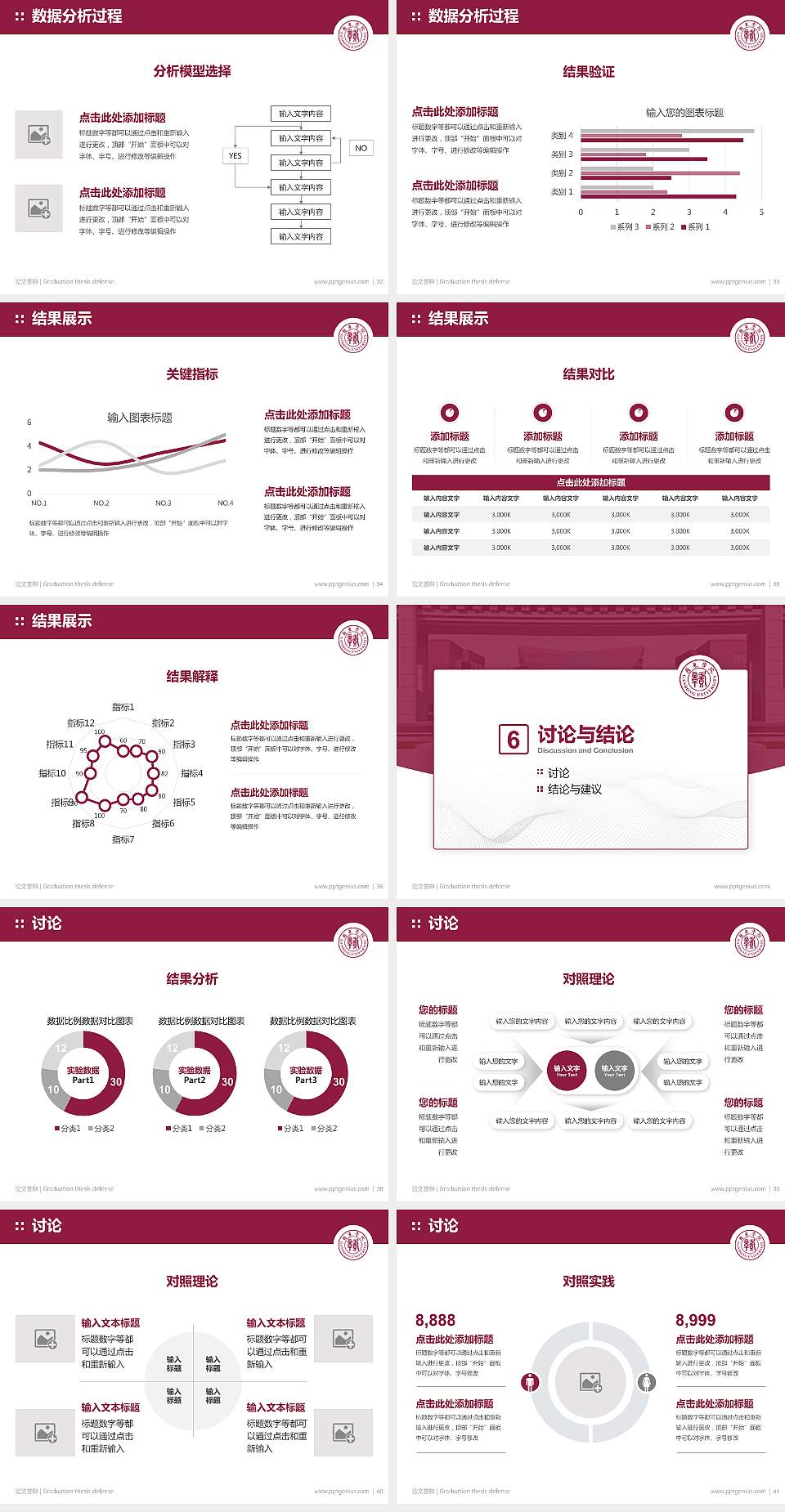 赣东学院论文答辩标准PPT模板4:3格式幻灯片预览图5