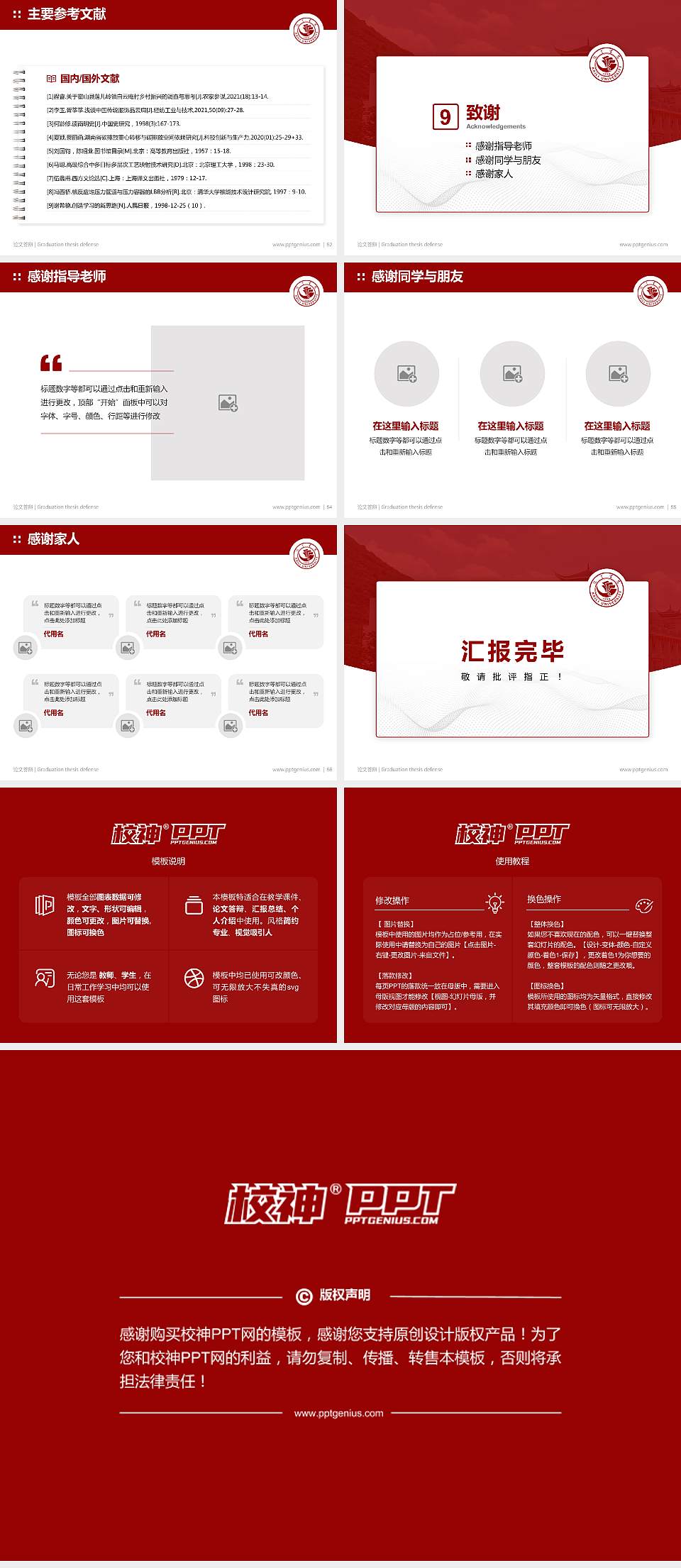 凯里学院论文答辩标准PPT模板4:3格式幻灯片预览图7