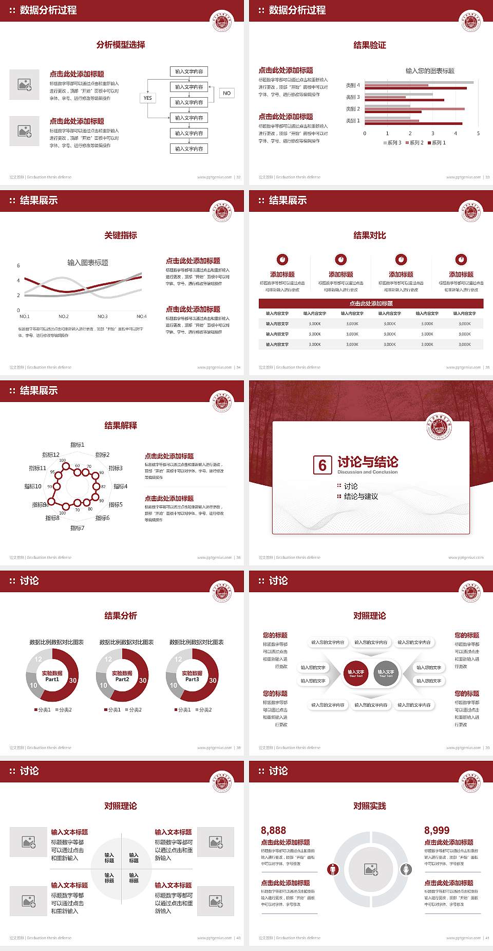 共青科技职业学院论文答辩标准PPT模板4:3格式幻灯片预览图5