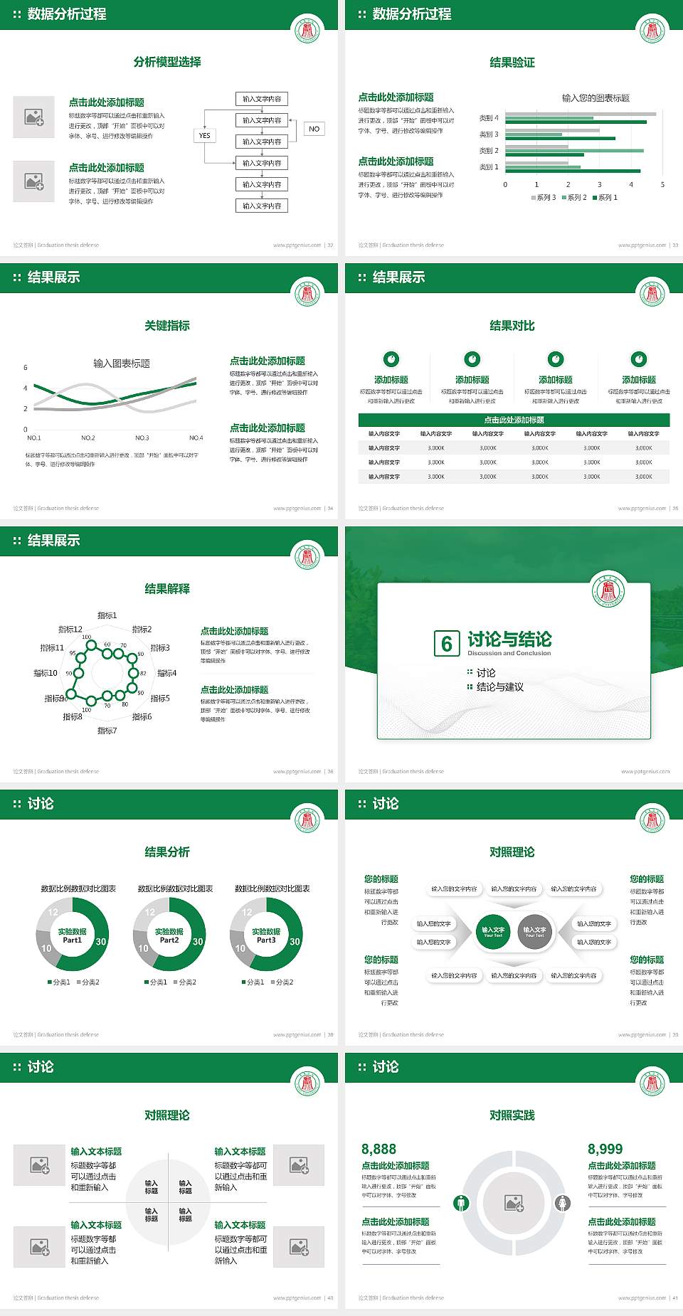 武夷学院论文答辩标准PPT模板4:3格式幻灯片预览图5