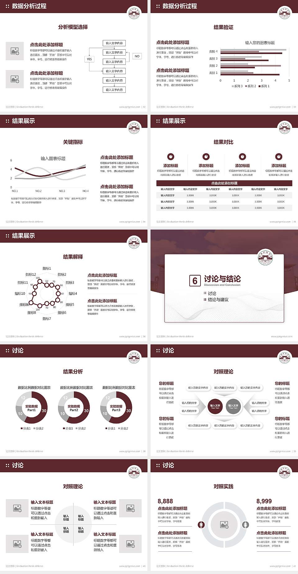 琼台师范学院论文答辩标准PPT模板4:3格式幻灯片预览图5