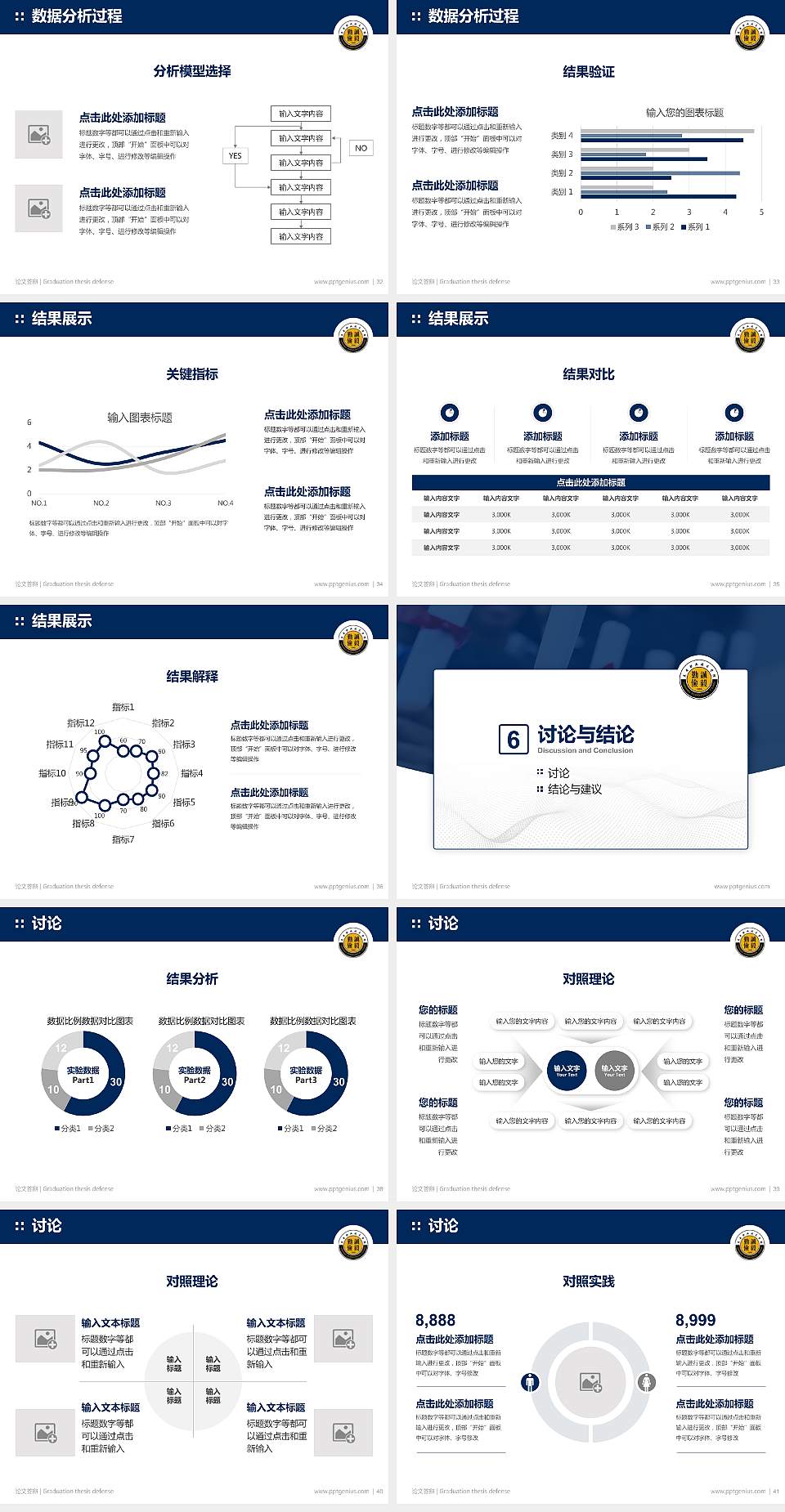 炎黄职业技术学院论文答辩标准PPT模板4:3格式幻灯片预览图5
