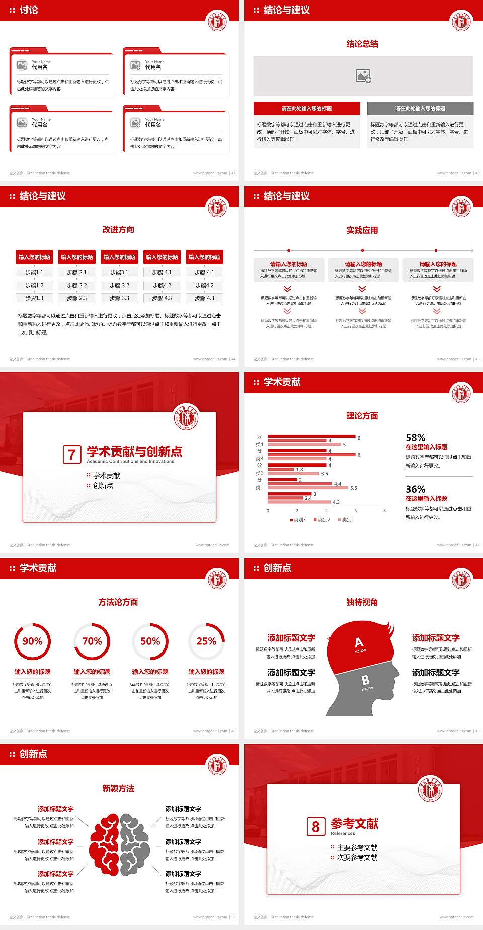 沈阳体育学院论文答辩标准PPT模板4:3格式幻灯片预览图6