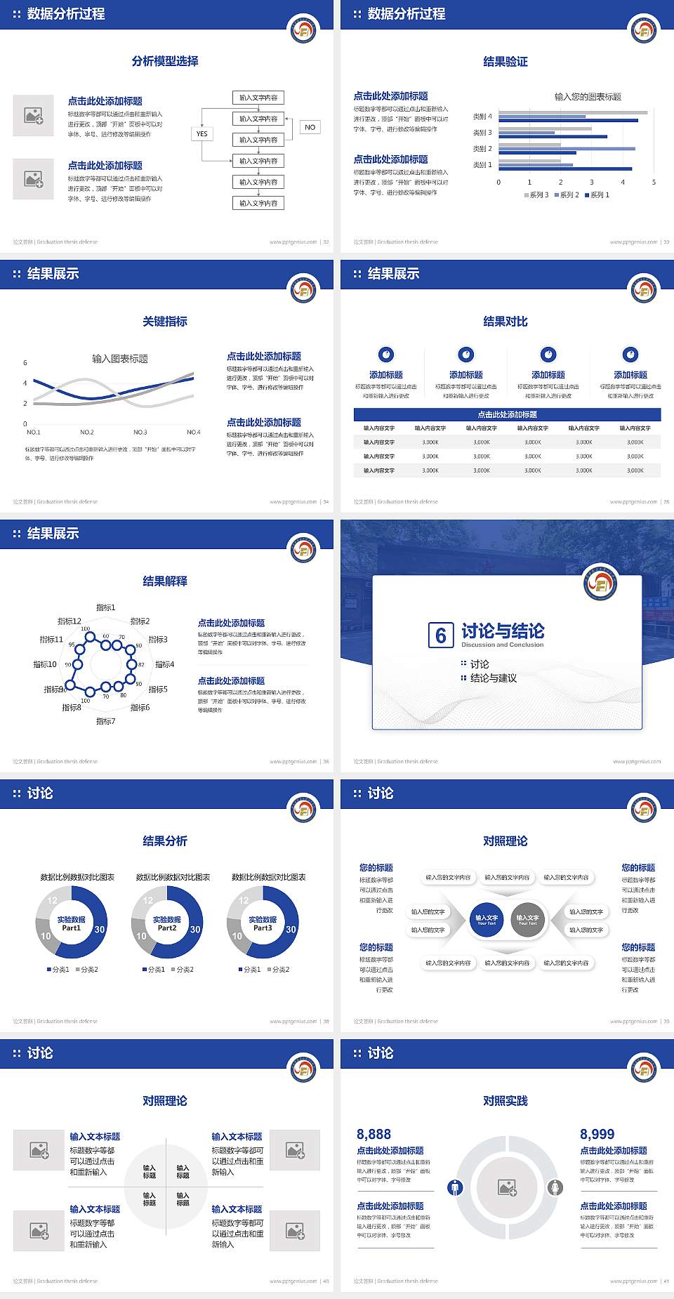 石家庄铁道大学四方学院论文答辩标准PPT模板4:3格式幻灯片预览图5