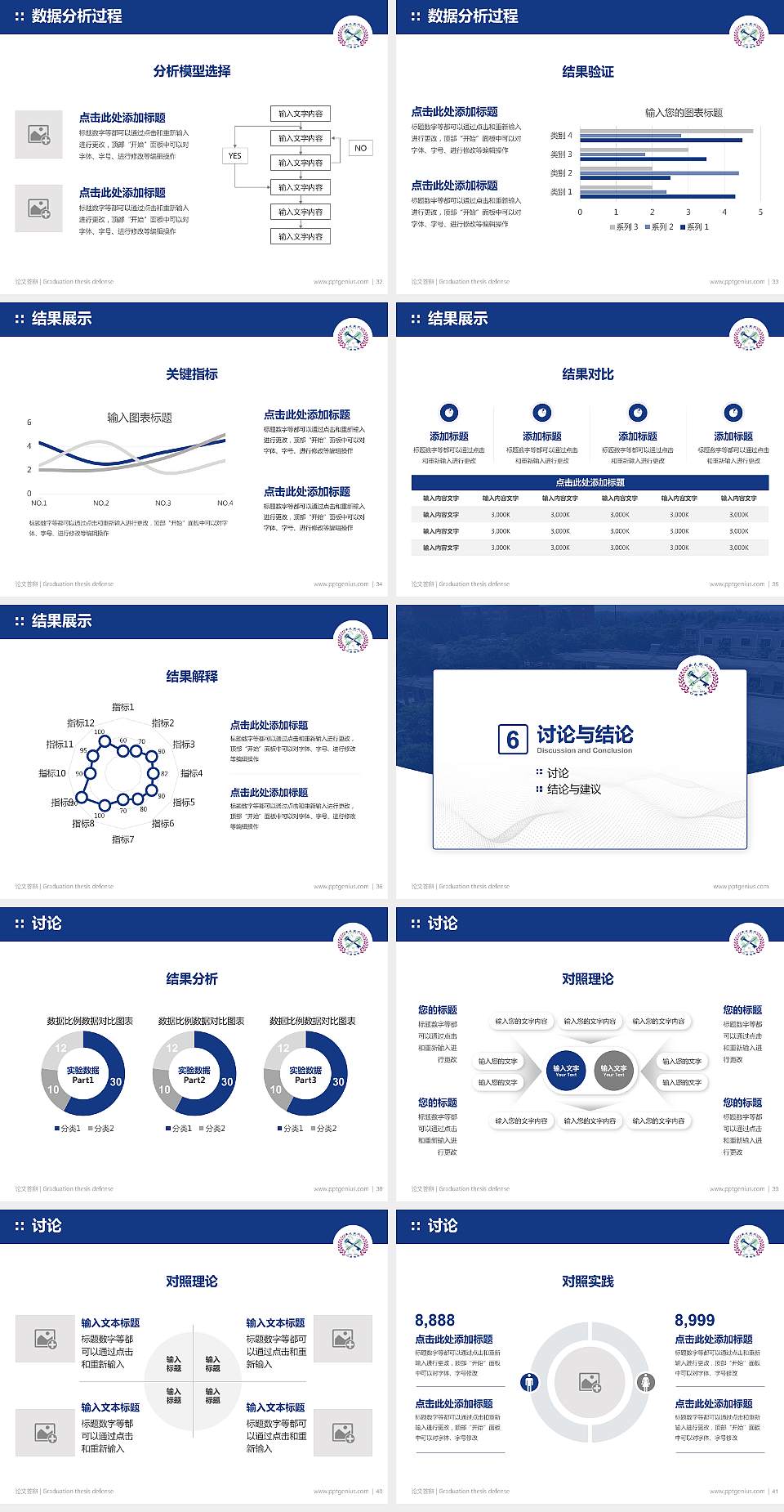 西北大学现代学院论文答辩标准PPT模板4:3格式幻灯片预览图5