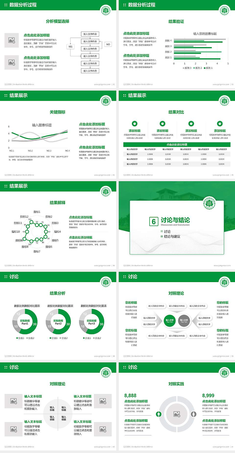 海南师范大学论文答辩标准PPT模板4:3格式幻灯片预览图5