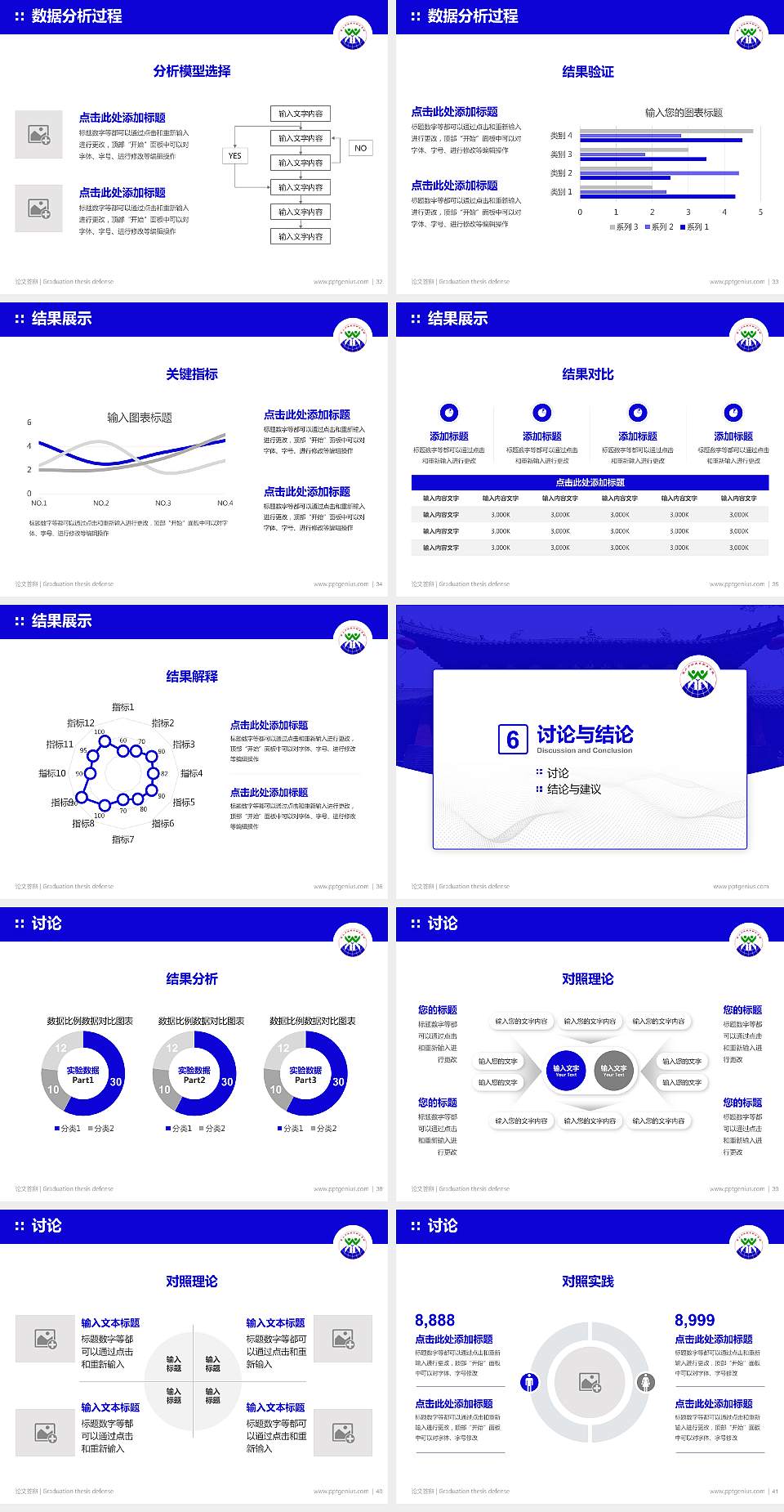 嵩山少林武术职业学院论文答辩标准PPT模板4:3格式幻灯片预览图5
