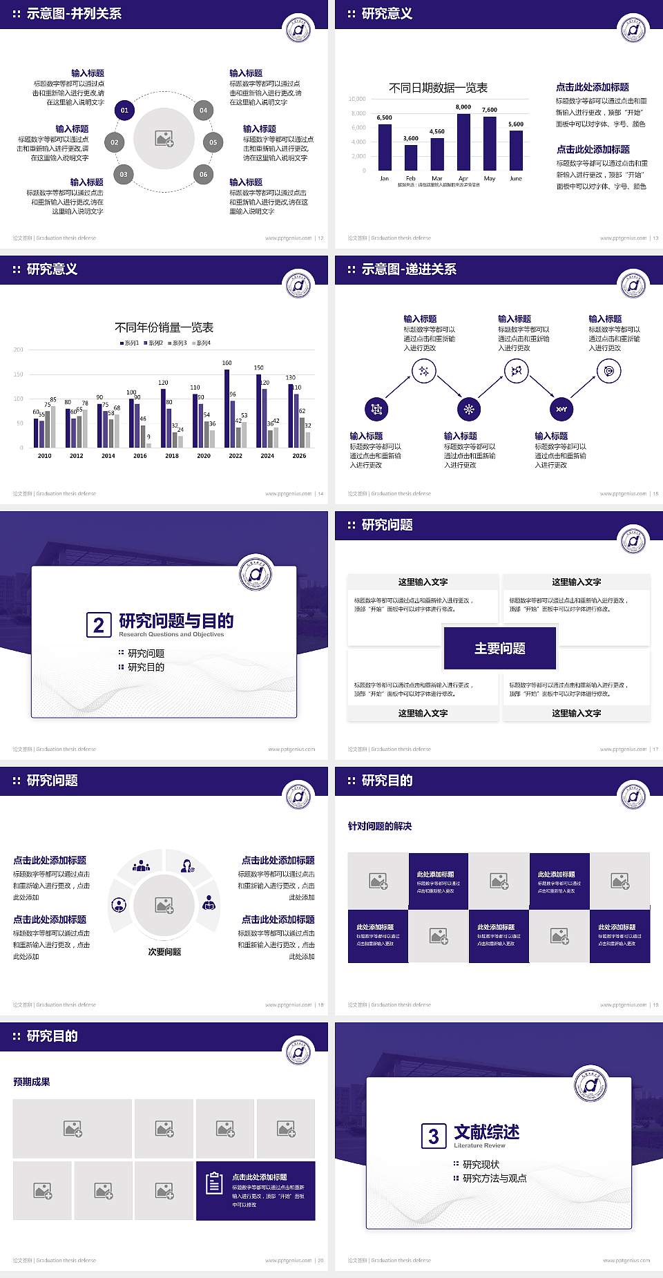 大连工业大学论文答辩标准PPT模板4:3格式幻灯片预览图3