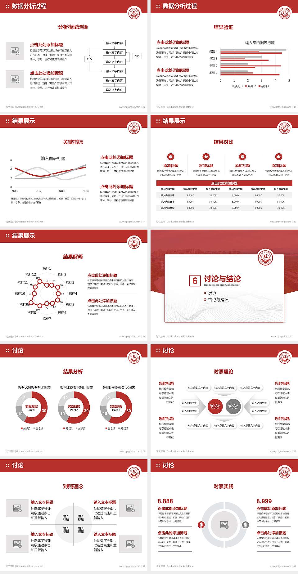 汝州职业技术学院论文答辩标准PPT模板4:3格式幻灯片预览图5