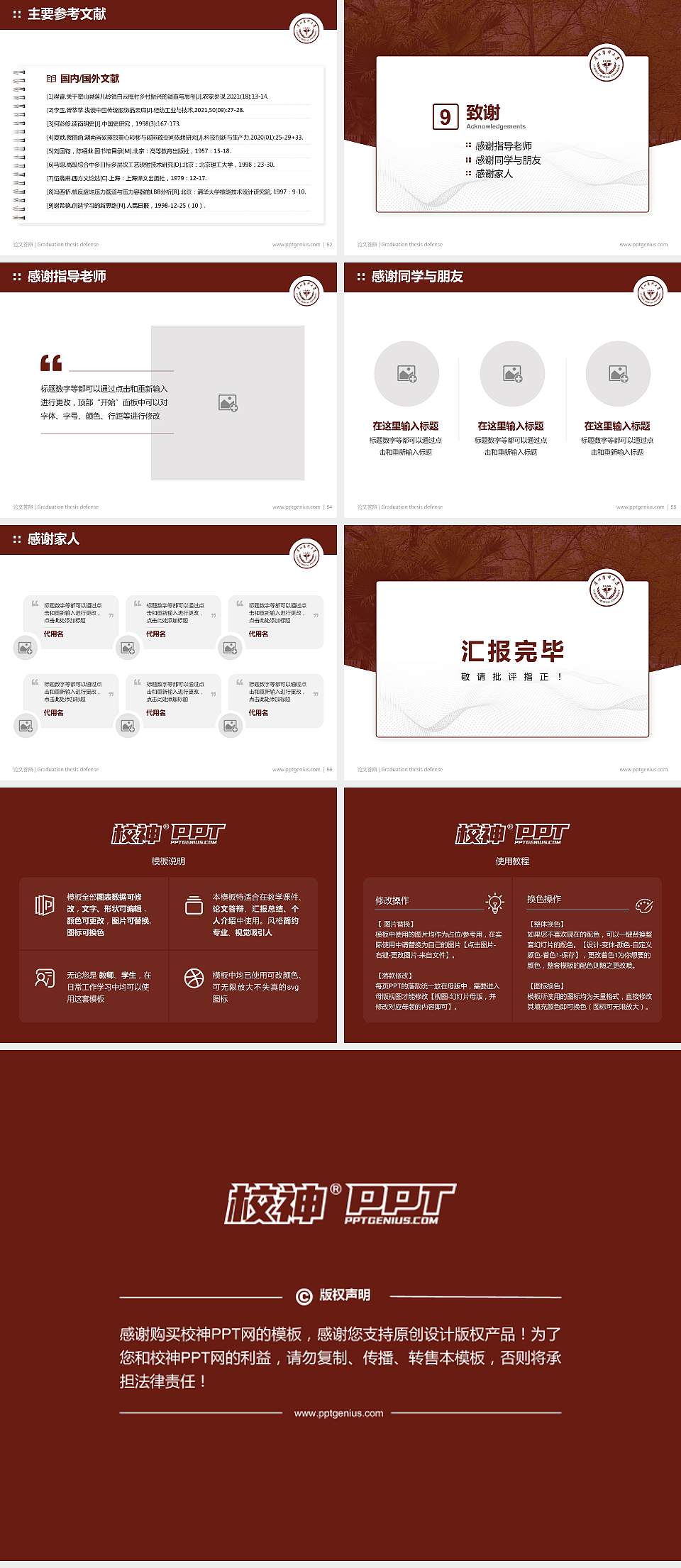 贵州医科大学论文答辩标准PPT模板4:3格式幻灯片预览图7