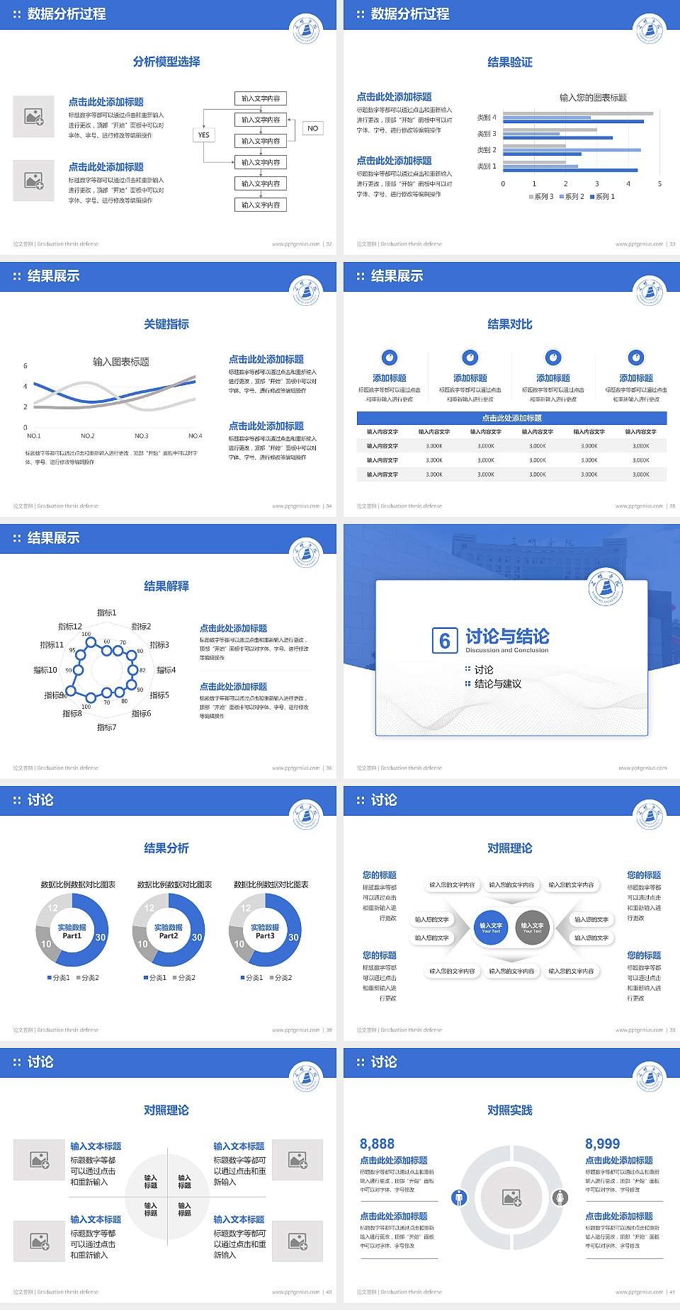 三明学院论文答辩标准PPT模板4:3格式幻灯片预览图5