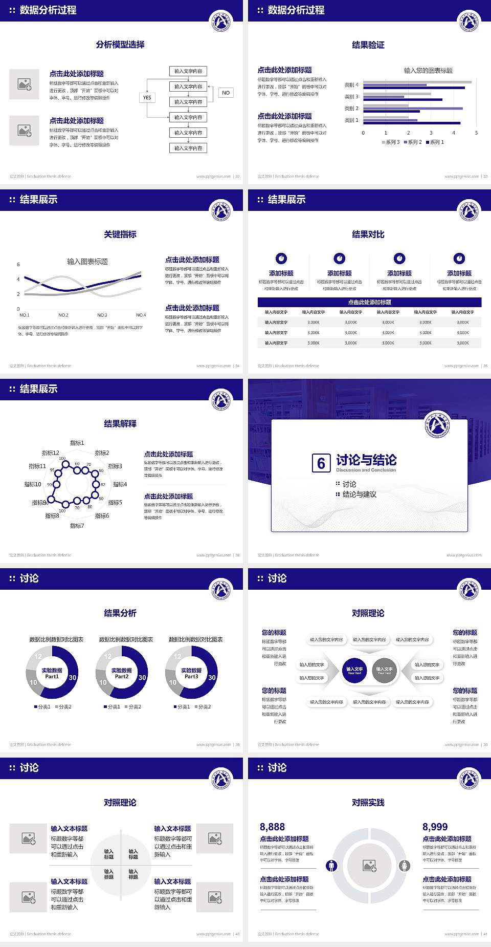 安阳职业技术学院论文答辩标准PPT模板4:3格式幻灯片预览图5