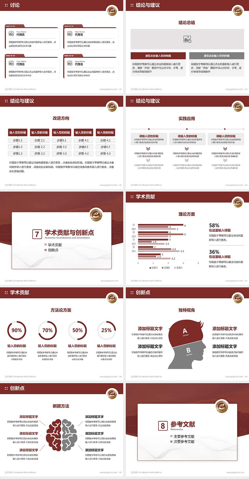 广西中医药大学赛恩斯新医药学院论文答辩标准PPT模板4:3格式幻灯片预览图6