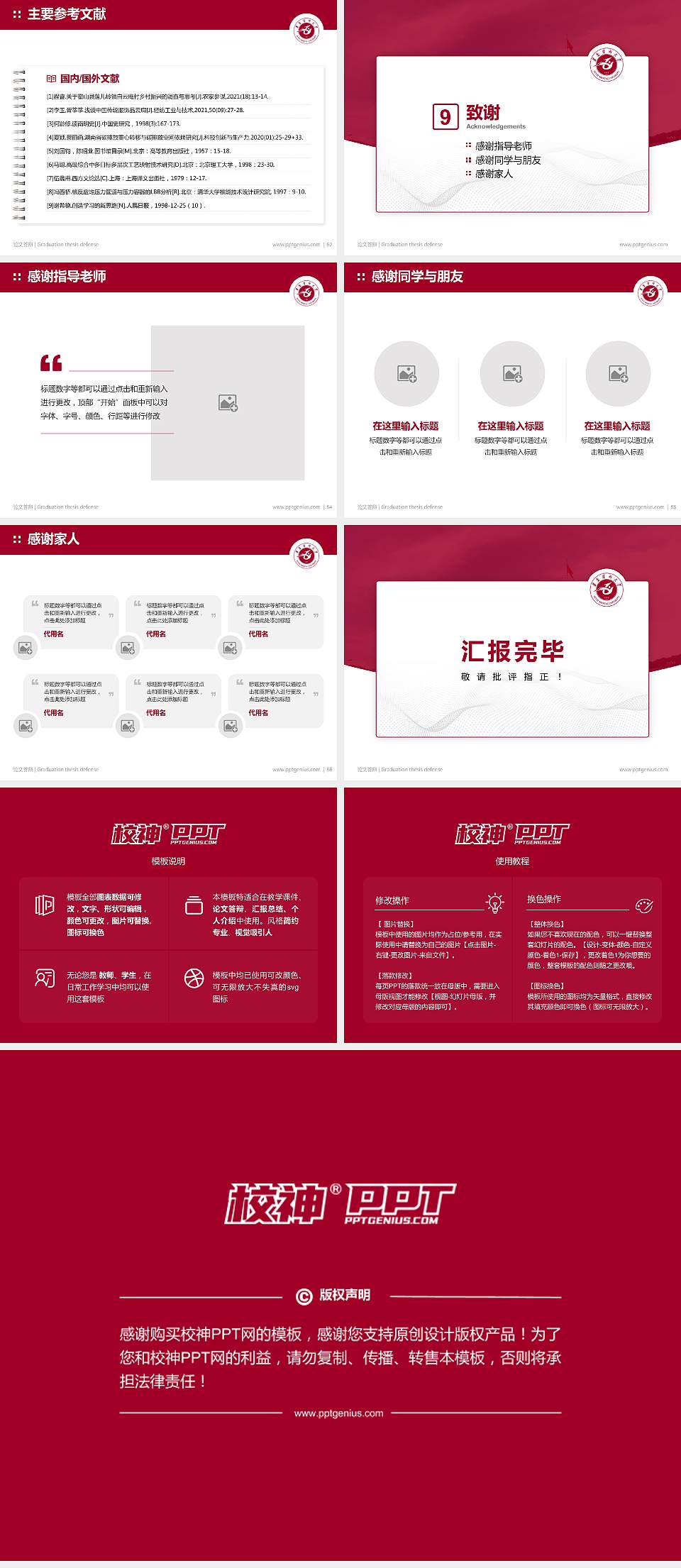 遵义医科大学论文答辩标准PPT模板4:3格式幻灯片预览图7