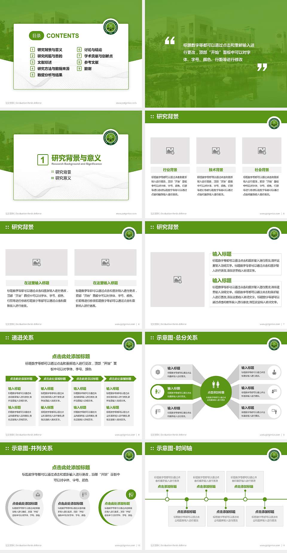 西安科技大学论文答辩标准PPT模板4:3格式幻灯片预览图2