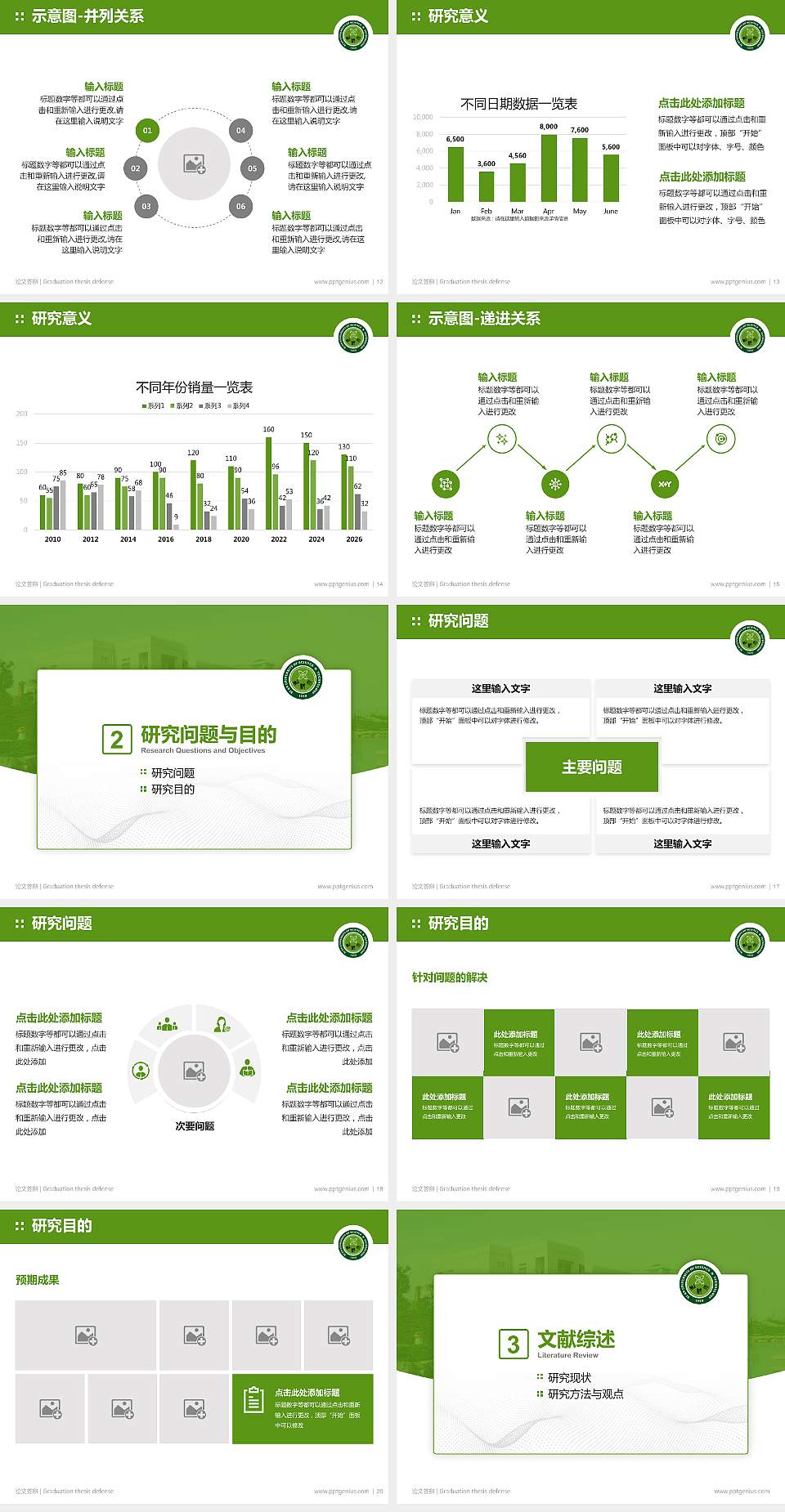 西安科技大学论文答辩标准PPT模板4:3格式幻灯片预览图3
