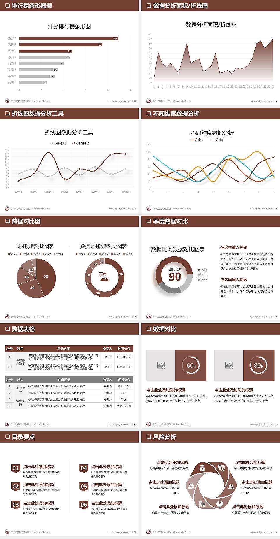 郑州成功财经学院PPT模板下载4:3格式幻灯片预览图4