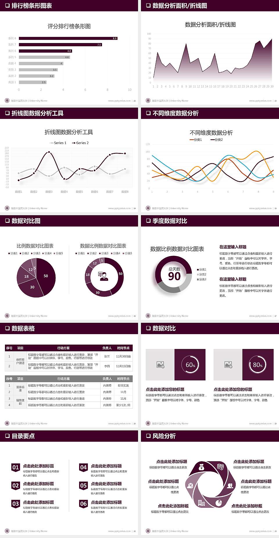 湖南中医药大学PPT模板下载4:3格式幻灯片预览图4