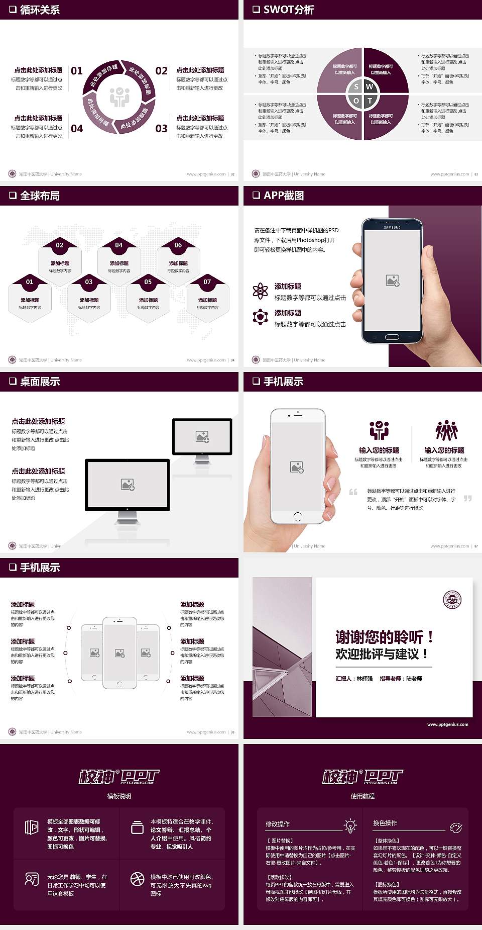 湖南中医药大学PPT模板下载4:3格式幻灯片预览图5