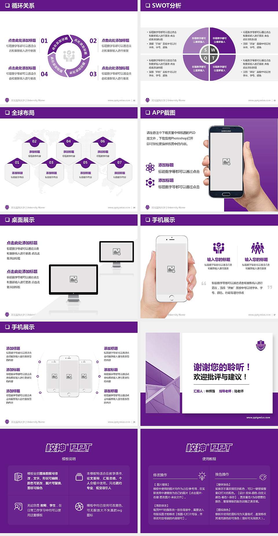 河北医科大学PPT模板下载4:3格式幻灯片预览图5