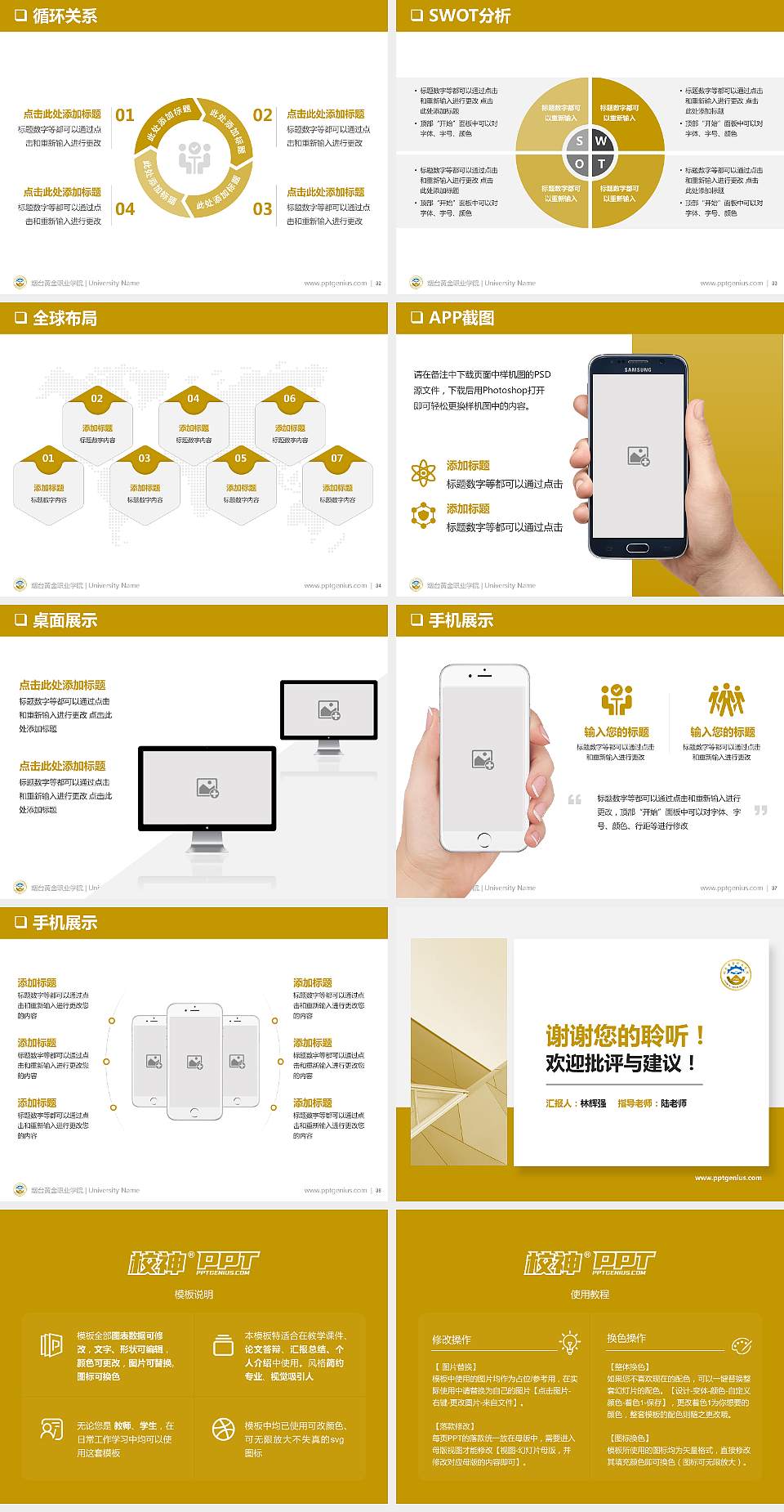 烟台黄金职业学院PPT模板下载4:3格式幻灯片预览图5