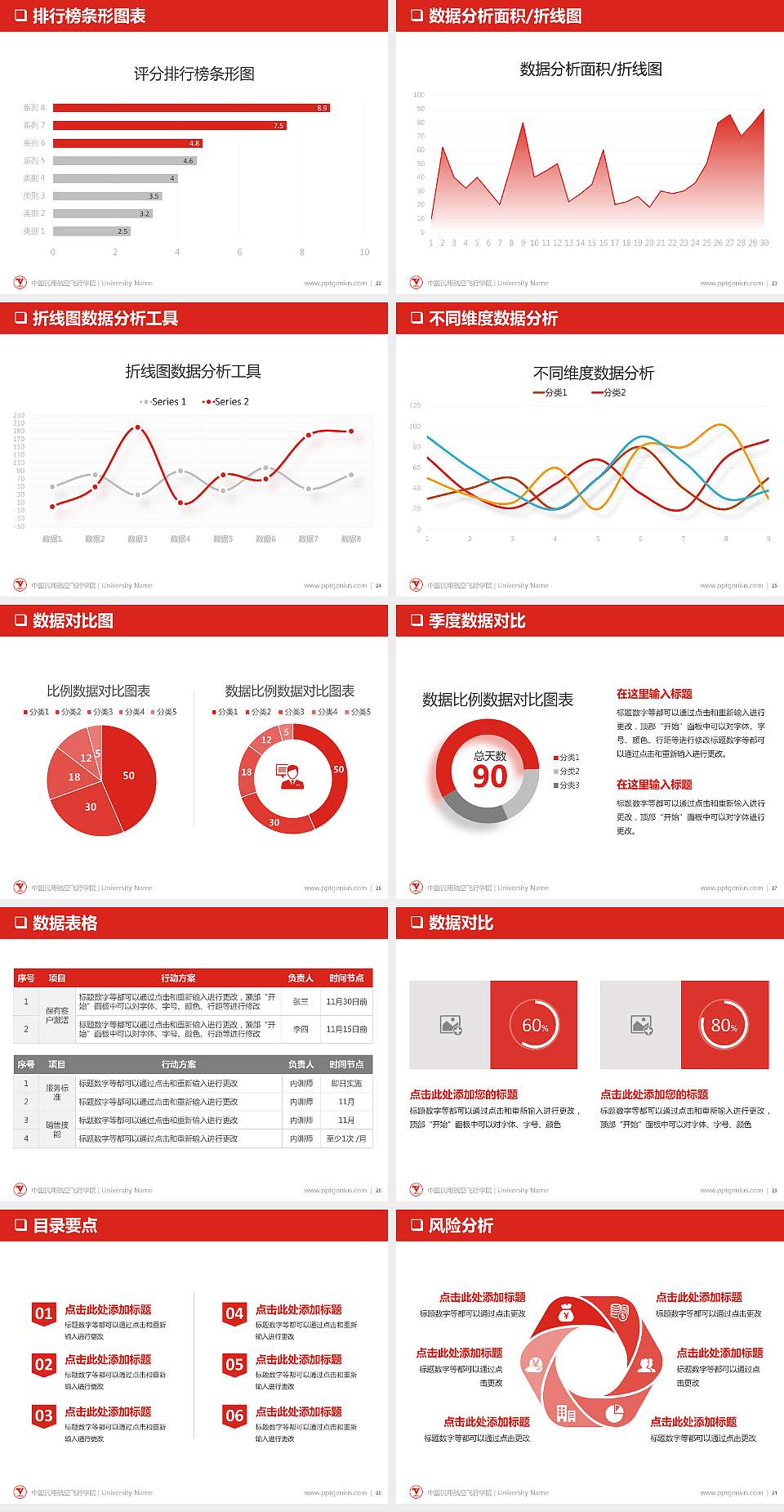 中国民用航空飞行学院PPT模板下载4:3格式幻灯片预览图4