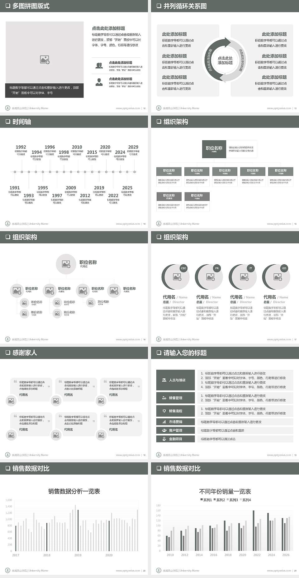 永城职业学院PPT模板下载4:3格式幻灯片预览图3