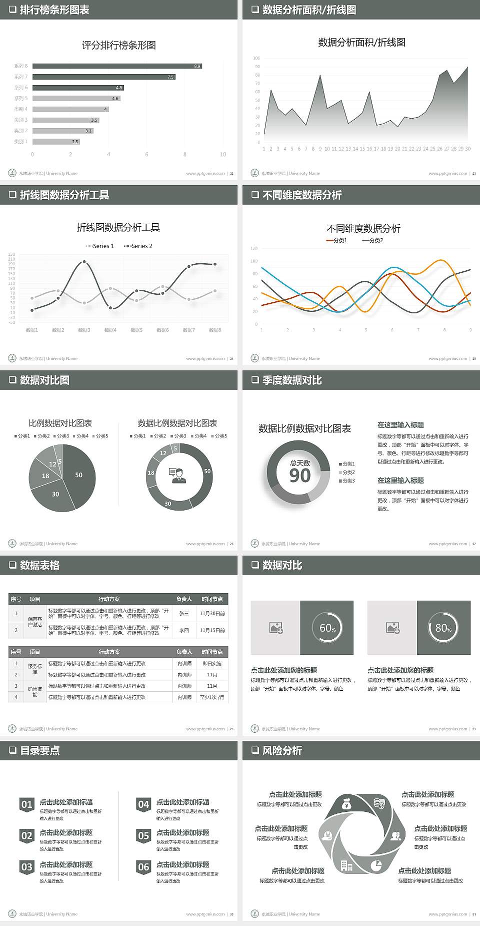 永城职业学院PPT模板下载4:3格式幻灯片预览图4