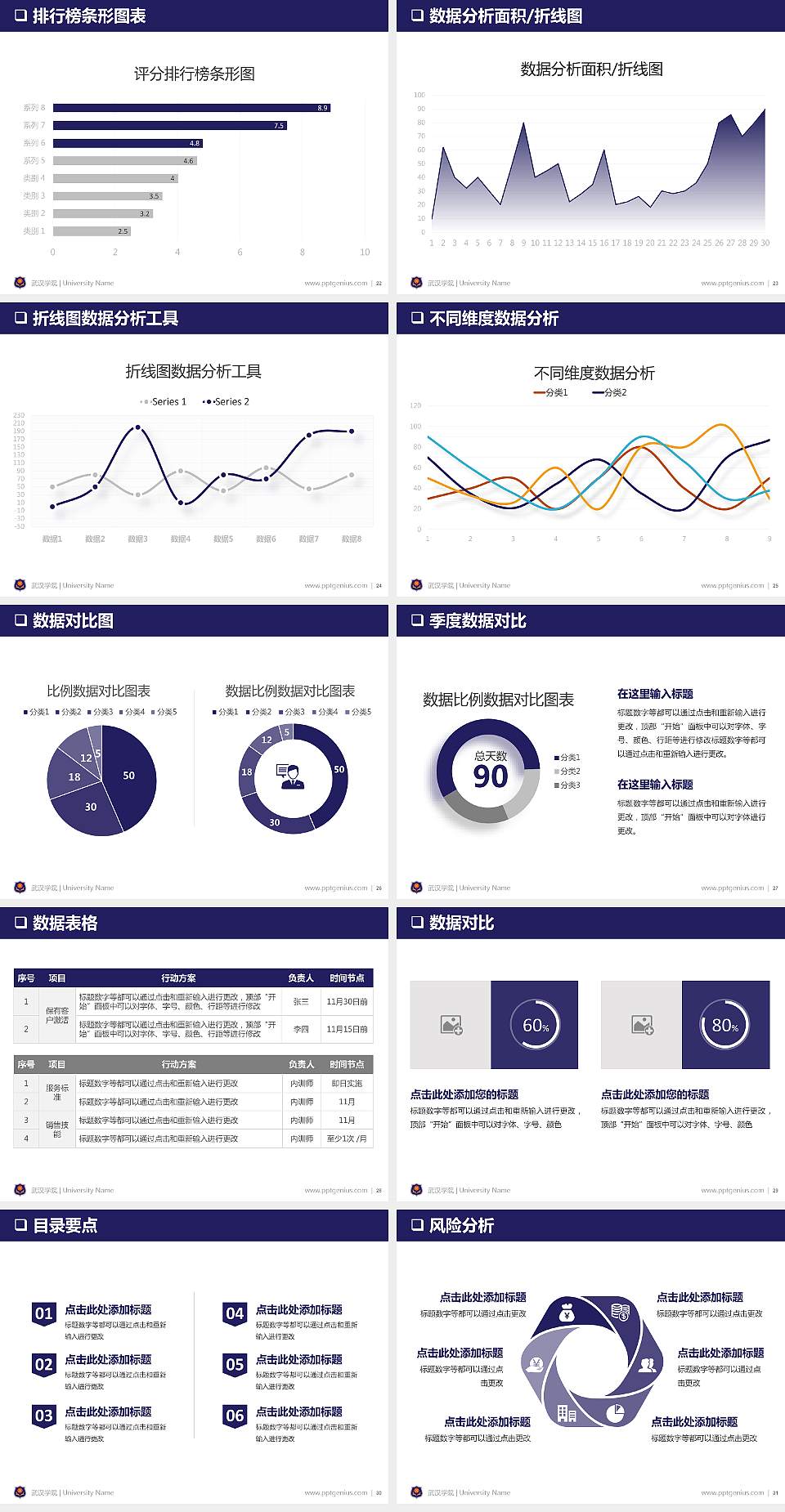 武汉学院PPT模板下载4:3格式幻灯片预览图4