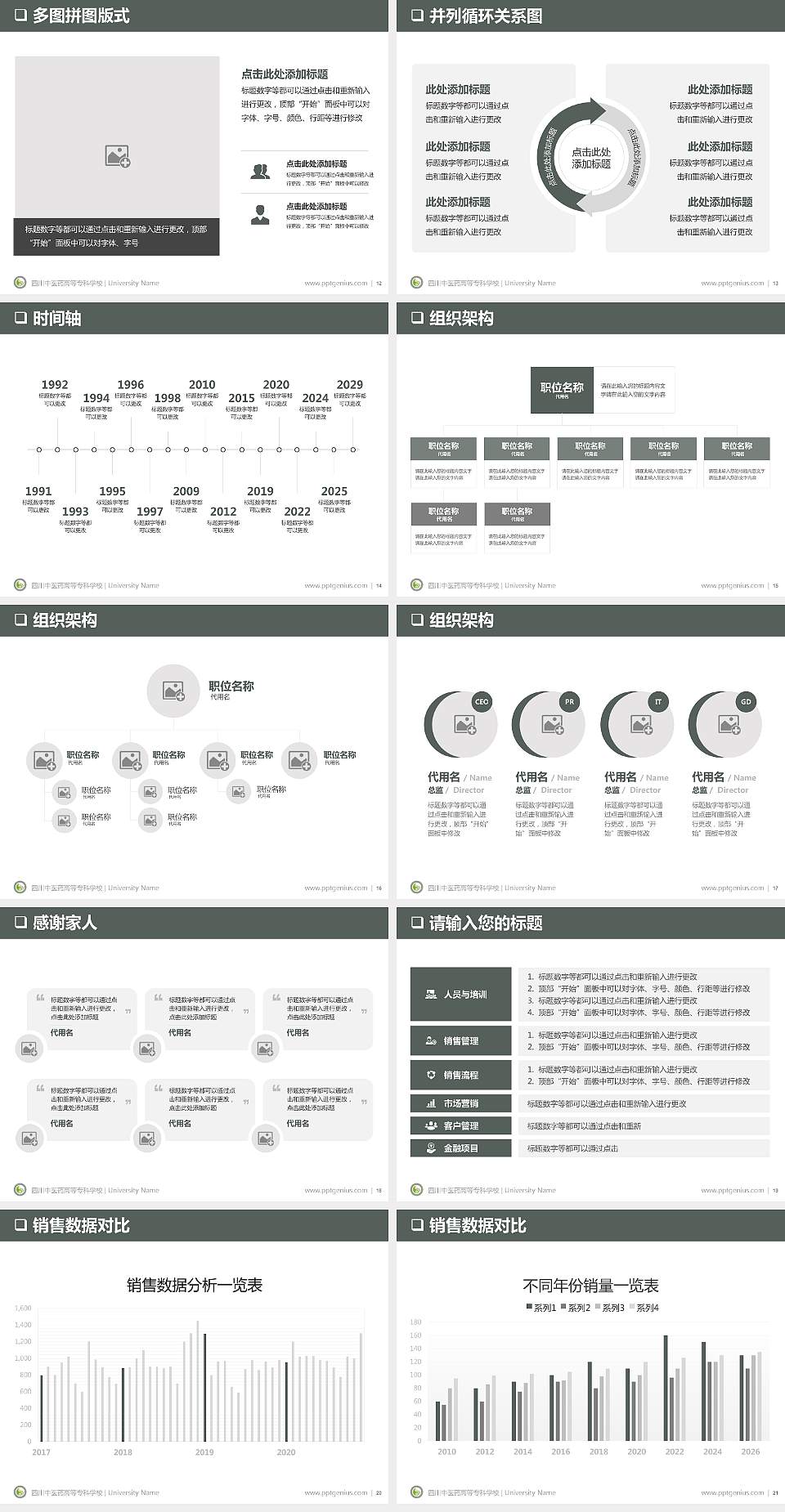 四川中医药高等专科学校PPT模板下载4:3格式幻灯片预览图3