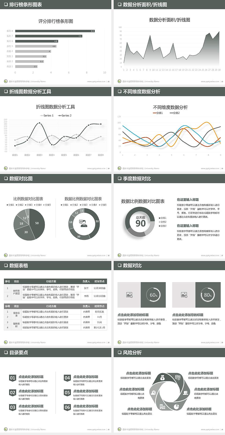 四川中医药高等专科学校PPT模板下载4:3格式幻灯片预览图4
