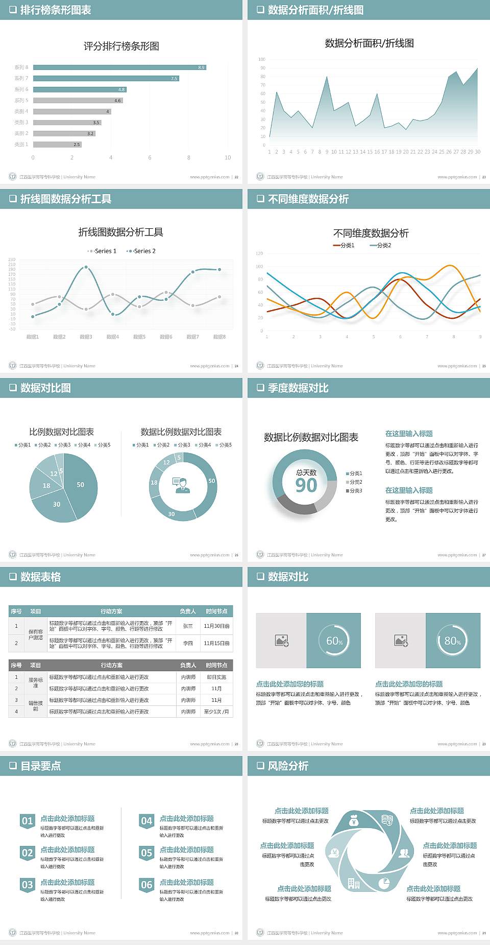 江西医学高等专科学校PPT模板下载4:3格式幻灯片预览图4